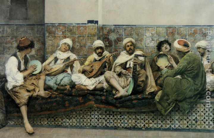 Harem Musicians painting - Gustavo Simoni Harem Musicians art painting